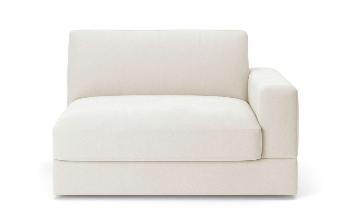 SOFAELEMENT FABIO E Mikrofaser Elfenbein  - Elfenbein/Schwarz, MODERN, Kunststoff/Textil (132/87/108cm) - Sit & More