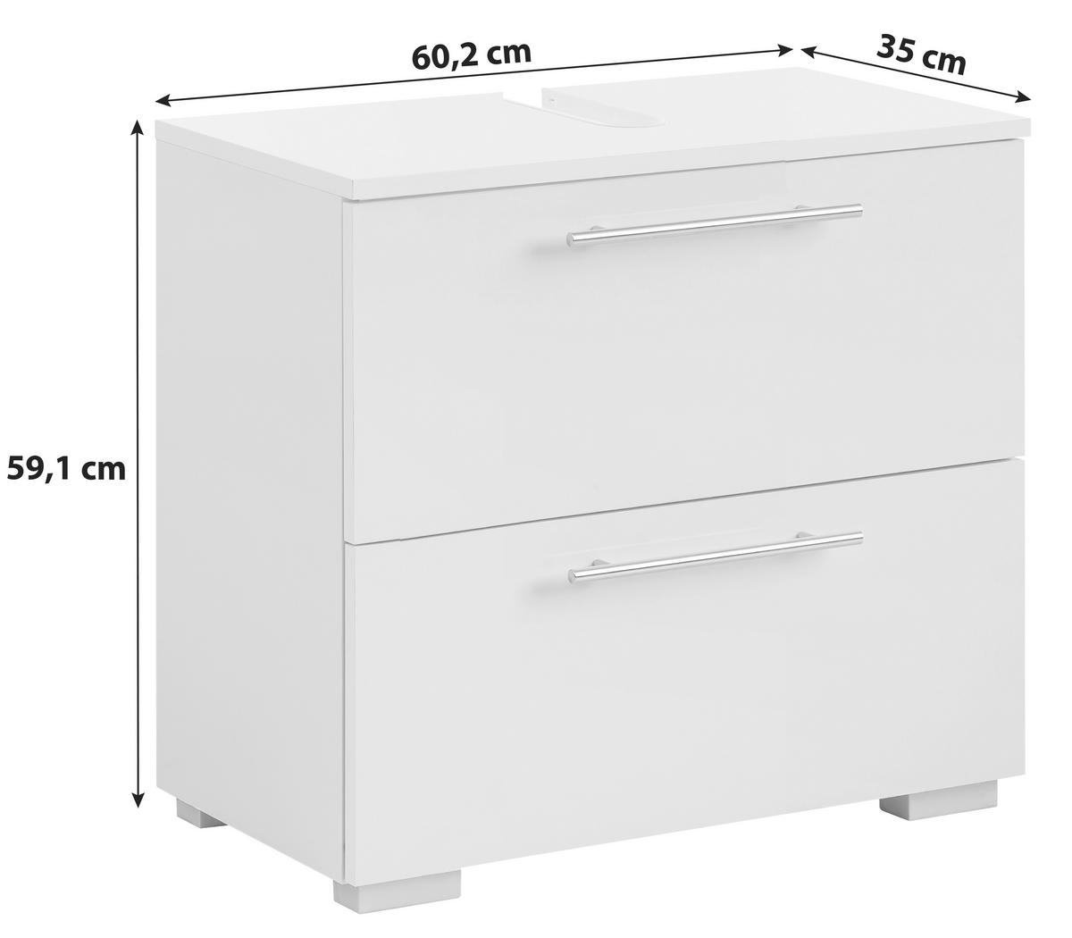WASCHBECKENUNTERSCHRANK 60,2/59,1/35 cm  - Chromfarben/Silberfarben, KONVENTIONELL, Holzwerkstoff/Metall (60,2/59,1/35cm) - MID.YOU