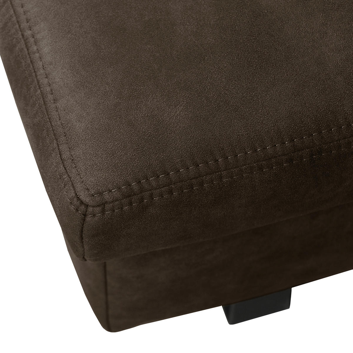 HOCKER Mikrofaser Schlammfarben  - Schlammfarben/Schwarz, Design, Textil/Metall (92/39/59cm) - MID.YOU