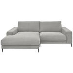 ECKSOFA Hellgrau Feincord  - Hellgrau/Schwarz, Design, Textil/Metall (177/253cm) - Dieter Knoll