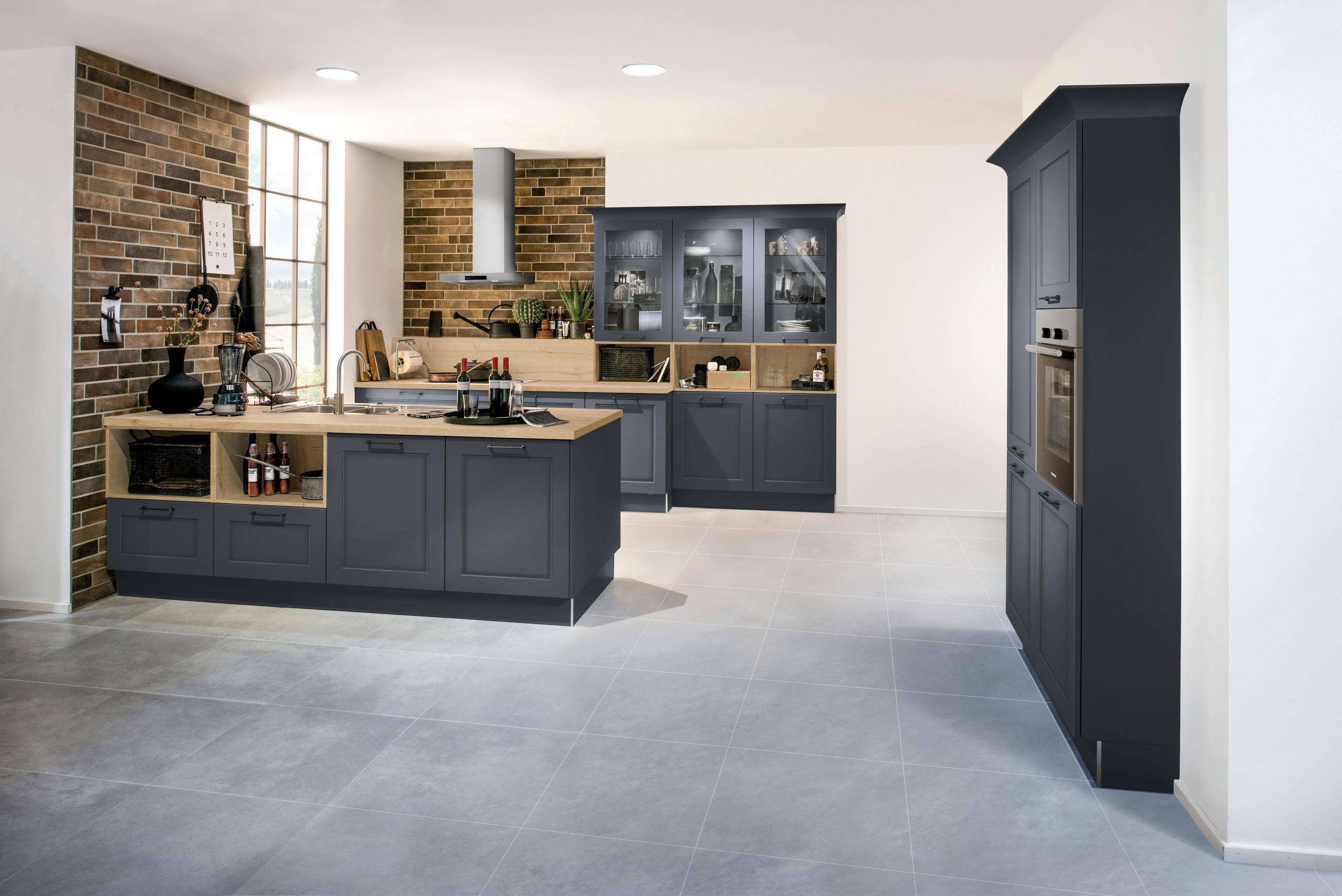 EINBAUKÜCHE BRISTOL  - Blau, LIFESTYLE, Holzwerkstoff - Moderano