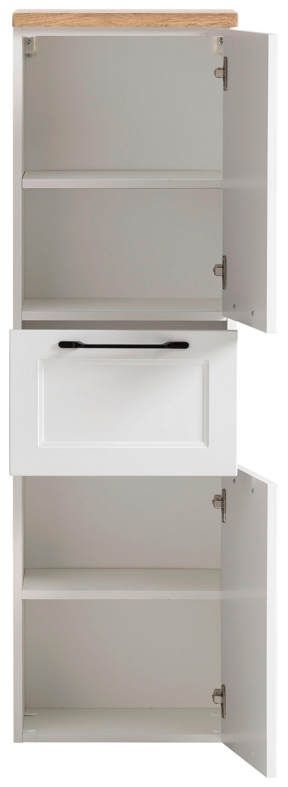 MIDISCHRANK 40/130/35 cm  - Eiche Wotan/Schwarz, ROMANTIK / LANDHAUS, Holzwerkstoff/Kunststoff (40/130/35cm) - Xora