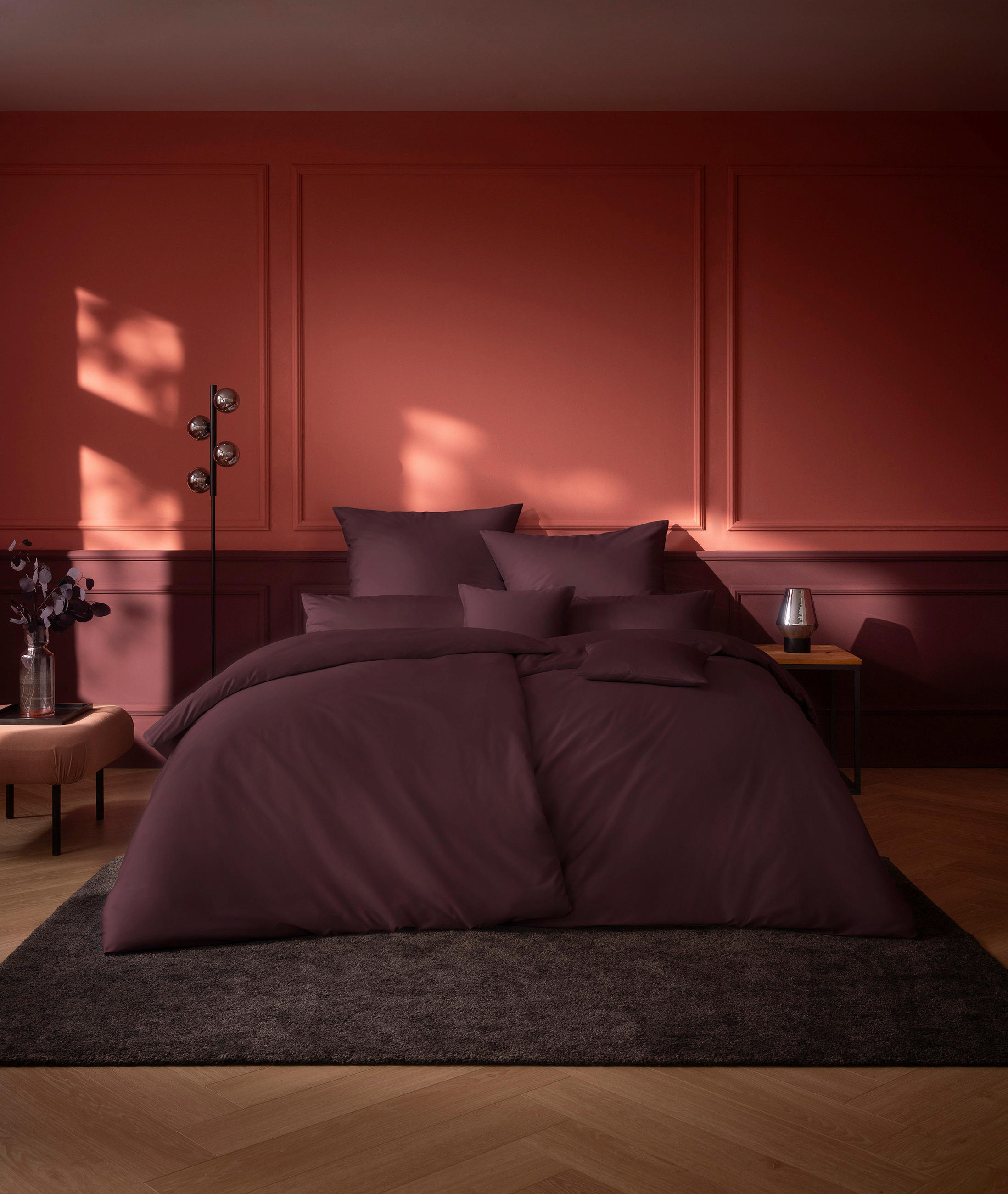 BETTWÄSCHE Atelier Makosatin 135/200 cm  - Rot, Design, Textil (135/200cm) - Estella