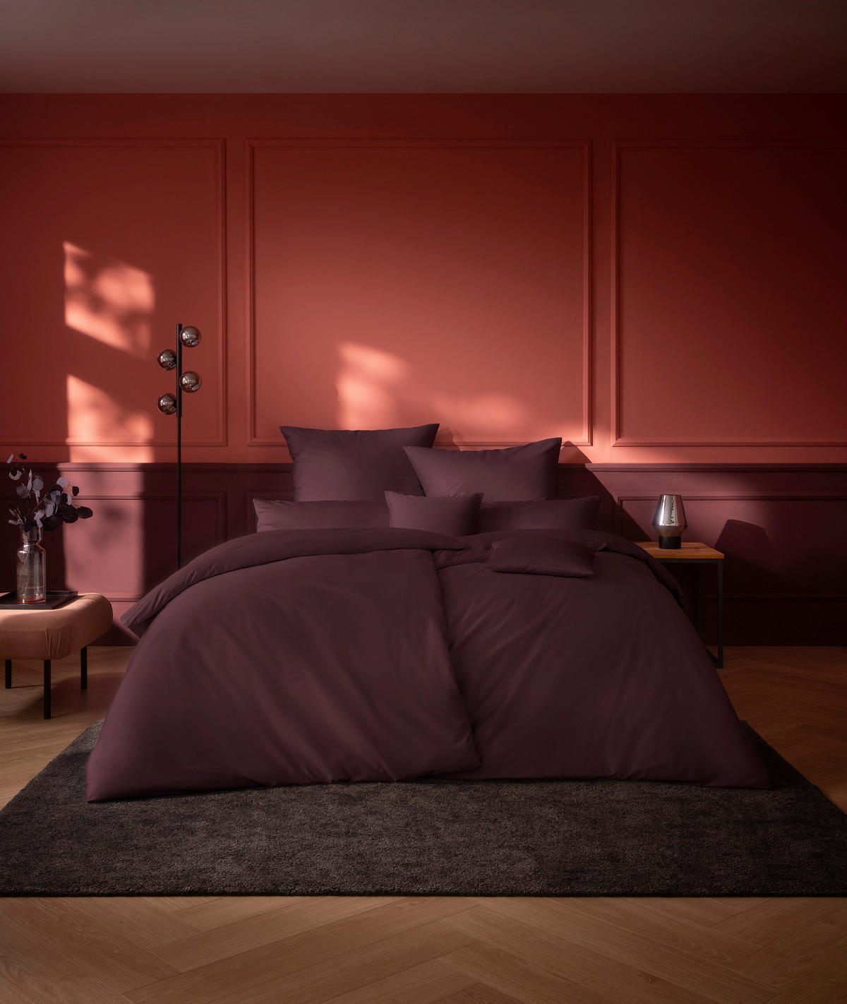 BETTWÄSCHE Atelier Makosatin 135/200 cm  - Rot, Design, Textil (135/200cm) - Estella