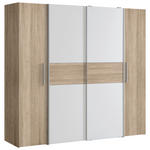 DREHTÜRENSCHRANK  in Weiß, Sonoma Eiche  - Alufarben/Weiß, KONVENTIONELL, Holzwerkstoff/Kunststoff (200,1/190,5/61,6cm) - Carryhome