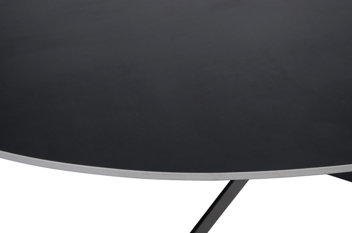 COUCHTISCH 120/40/80 cm oval Schwarz  - Schwarz, Design, Keramik/Metall (120/40/80cm) - Livetastic