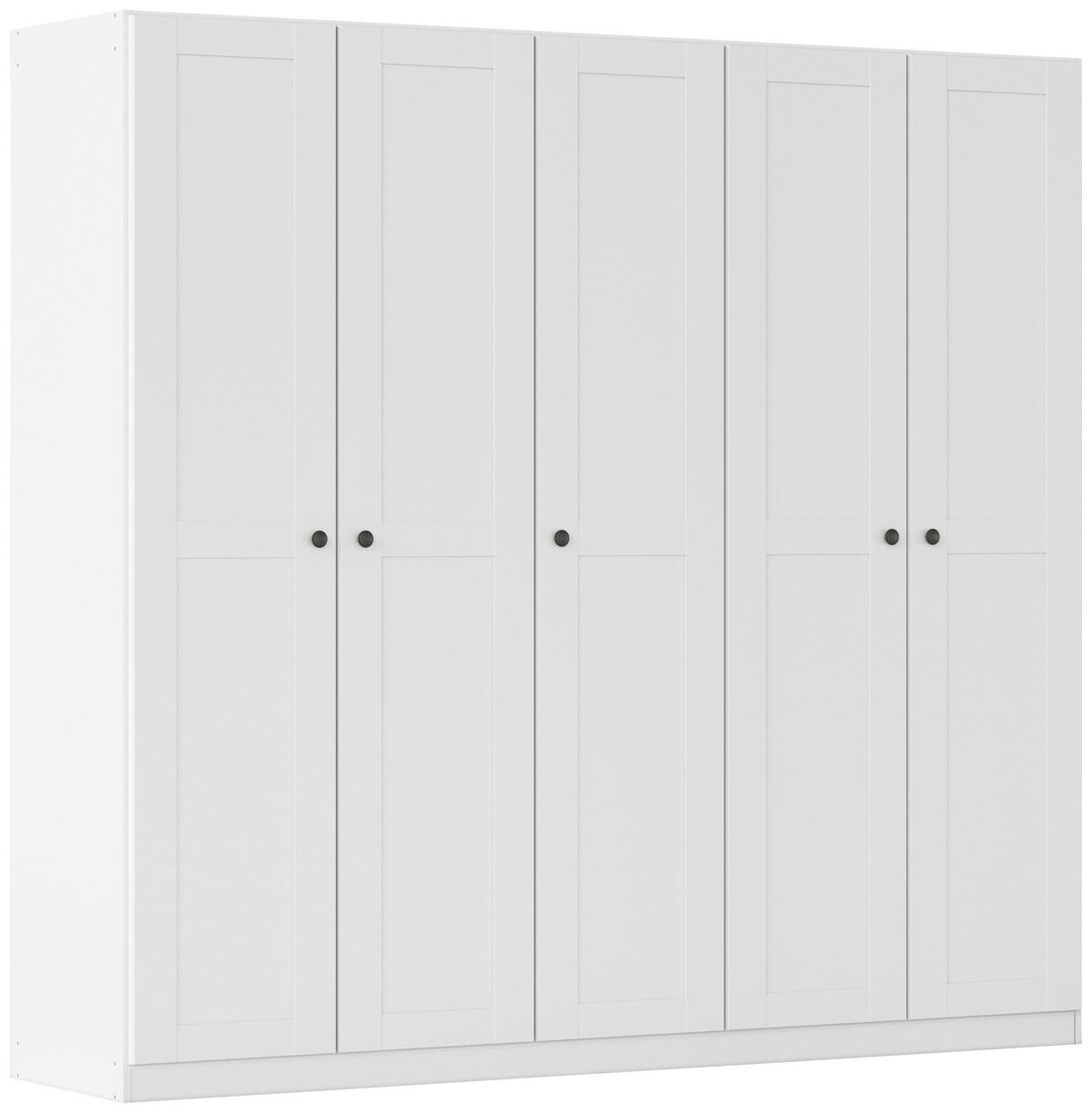 DREHTÜRENSCHRANK 226/210/54 cm,  in Weiß, 5-türig  - Schwarz/Weiß, KONVENTIONELL, Holzwerkstoff/Kunststoff (226/210/54cm) - home24