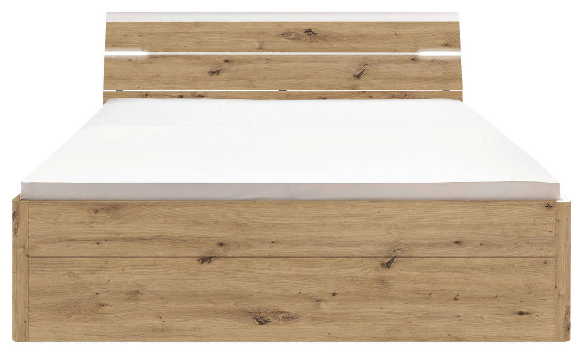 STAURAUMBETT 180/200 cm  in Weiß, Eiche Artisan  - Weiß/Eiche Artisan, KONVENTIONELL, Holzwerkstoff/Kunststoff (180/200cm) - MID.YOU