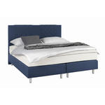 BOXSPRINGBETT 180/200 cm  in Blau  - Blau/Alufarben, Design, Holz (180/200cm) - Carryhome