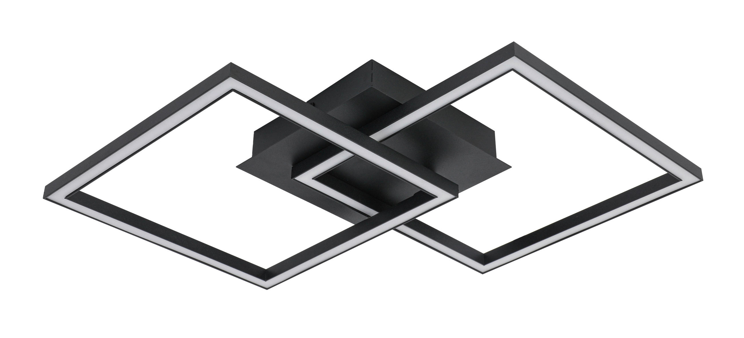 LED PLAFONJERA - bela/crna, Trendi, metal/plastika (53,2/33,4/7,5cm) - Boxxx