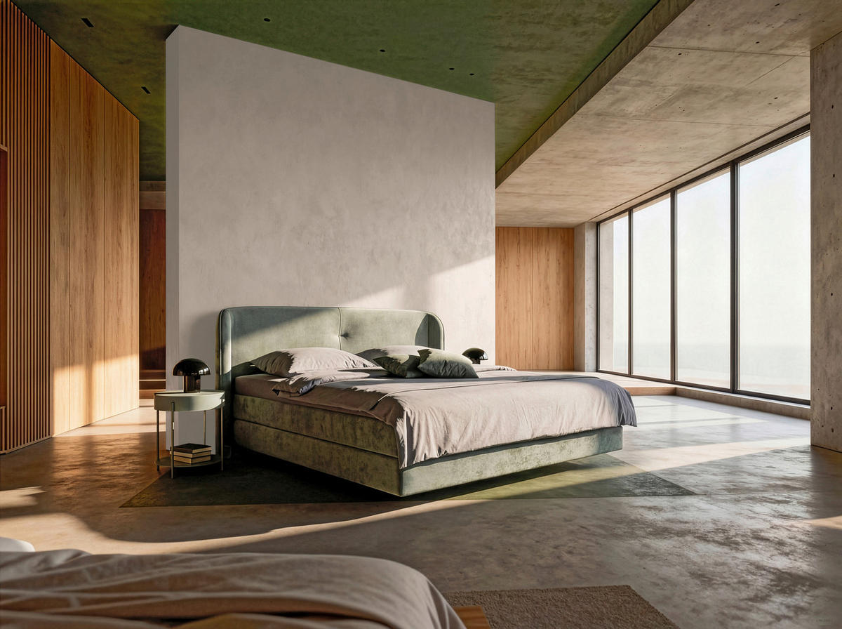 BOXSPRINGBETT 180/200 cm,  in Grün, H2 + H3 = mittel + fest  - Schwarz/Grün, Design, Kunststoff/Textil (180/200cm) - hülsta