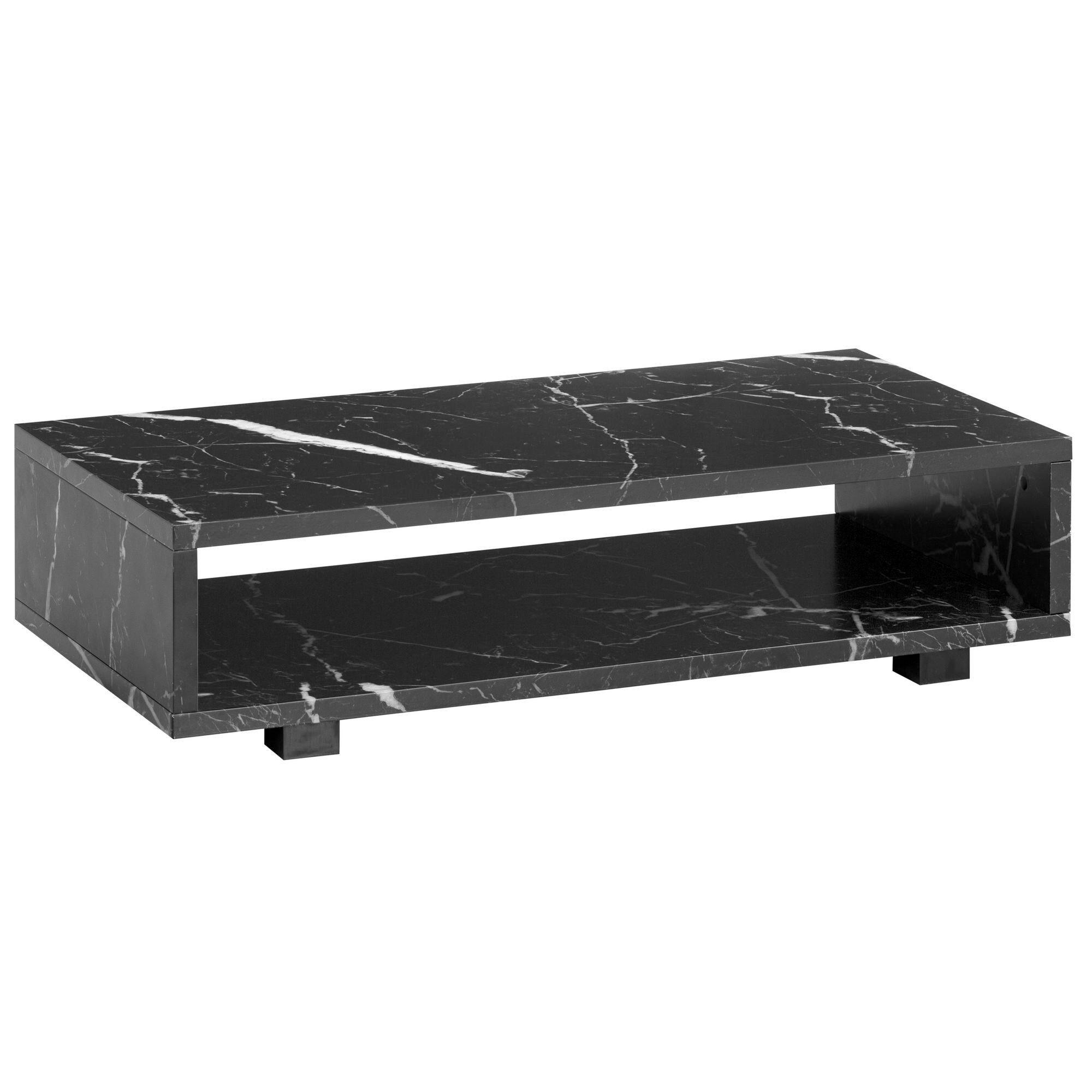 COUCHTISCH 100/50/25 cm rechteckig Schwarz  - Schwarz, Design, Holzwerkstoff/Kunststoff (100/50/25cm) - Livetastic