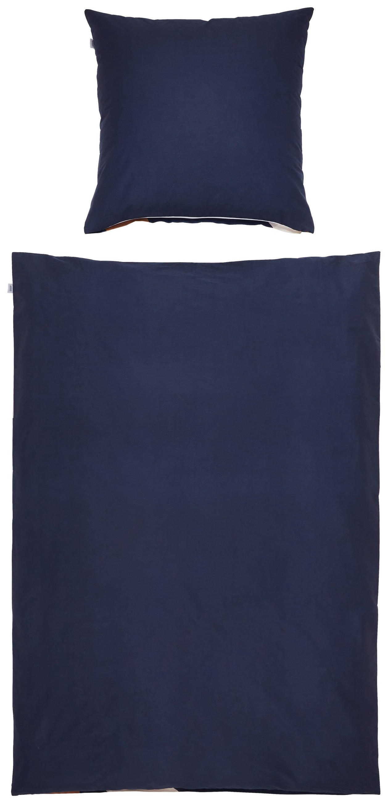 WENDEBETTWÄSCHE SW-WAVES Satin 135/200 cm  - Blau/Hellbraun, Trend, Textil (135/200cm) - Schöner Wohnen