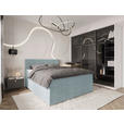 BOXSPRINGBETT 200/200 cm  in Hellblau  - Schwarz/Hellblau, KONVENTIONELL, Kunststoff/Textil (200/200cm) - Carryhome