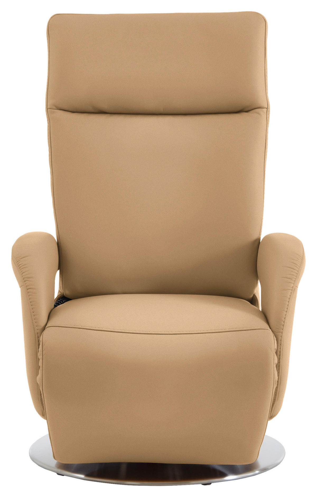 RELAXSESSEL in Leder Honig  - Edelstahlfarben/Honig, Design, Leder/Metall (70/108/80cm) - Cantus