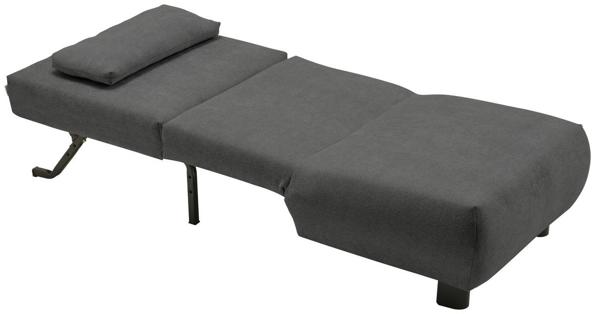 SCHLAFSESSEL Flachgewebe Dunkelgrau    - Dunkelgrau/Schwarz, KONVENTIONELL, Textil/Metall (90/85/100cm) - Carryhome