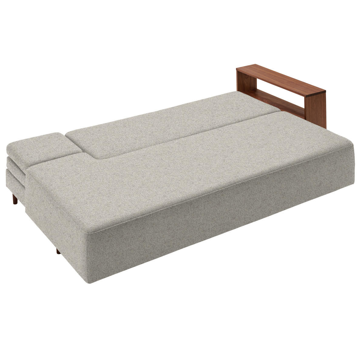 SCHLAFSOFA in Textil Ecru  - Ecru/Nussbaumfarben, Natur, Holz/Textil (228/90/100cm) - Joka