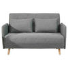 SCHLAFSOFA Webstoff Grau  - Eichefarben/Grau, LIFESTYLE, Holz/Textil (132/81/90cm) - Livetastic