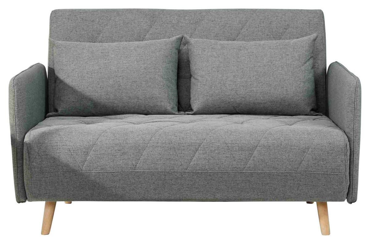 SCHLAFSOFA Webstoff Grau  - Eichefarben/Grau, LIFESTYLE, Holz/Textil (132/81/90cm) - Livetastic
