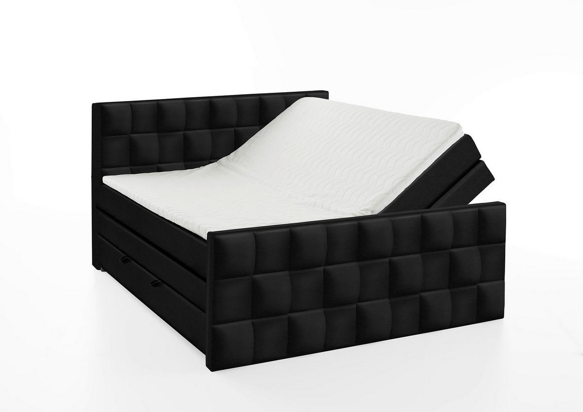 BOXSPRING KREVET     - crna, Moderno, tekstil/plastika (185/230cm)