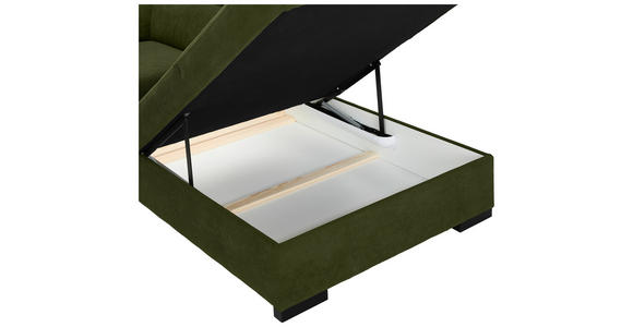 ECKSOFA  in Webstoff Dunkelgrün  - Dunkelgrün/Schwarz, KONVENTIONELL, Holz/Textil (283/244cm) - Carryhome