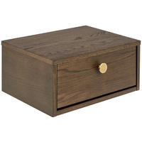 NACHTSCHRANK 40/18/30 cm, Eiche dunkel, furniert  - Eiche dunkel/Goldbraun, MODERN, Holzwerkstoff/Metall (40/18/30cm) - MID.YOU