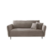 3-SITZER-SOFA in Cord Graubraun  - Graubraun/Schwarz, Design, Textil/Metall (201/97/102cm) - Livetastic