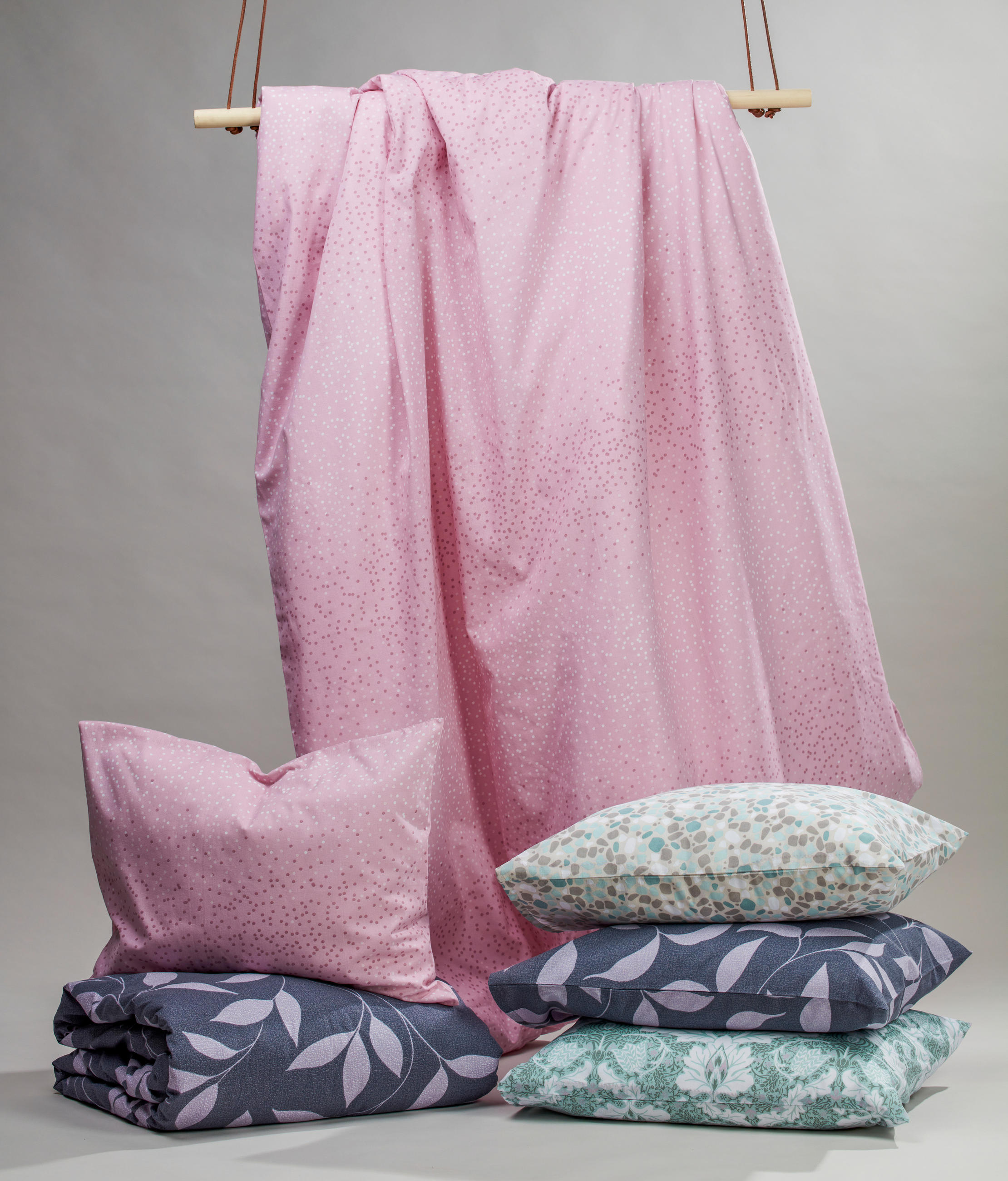 PÅSLAKANSET UNGDOM  - vit/mörkrosa, Basics, textil (150/1/210cm)