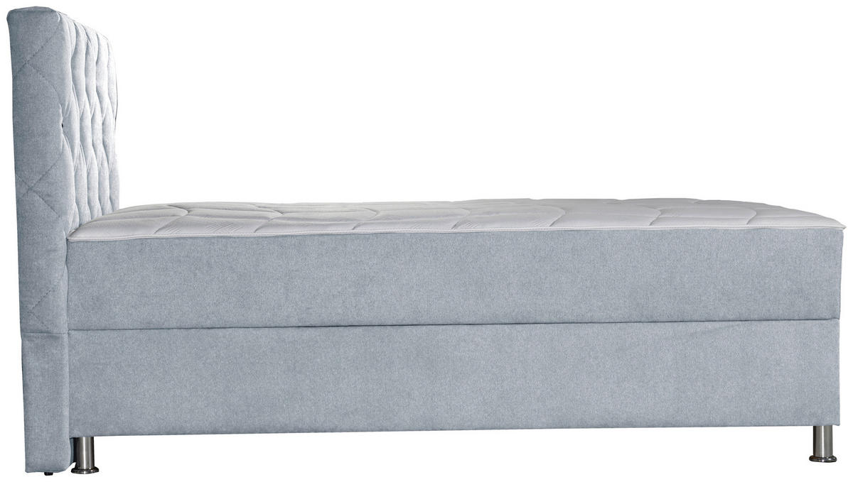 BOXBETT 120/200 cm  in Hellgrau  - Chromfarben/Hellgrau, Design, Kunststoff/Textil (120/200cm) - Boxxx