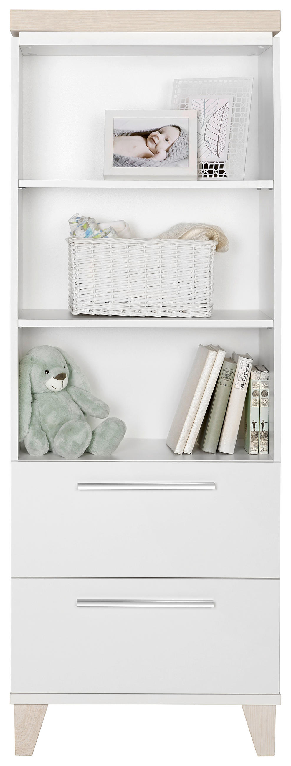 REGÁL DO IZBY PRE BÁBÄTKÁ biela, farba brezy,  - biela/farba brezy, Trend, kompozitné drevo/plast (60/163/36,5cm) - My Baby Lou