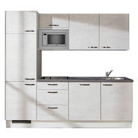 KÜCHENBLOCK 240 cm   in Graphitfarben, Weiß  - Schwarz/Graphitfarben, Design, Holzwerkstoff/Metall (240cm) - Pino