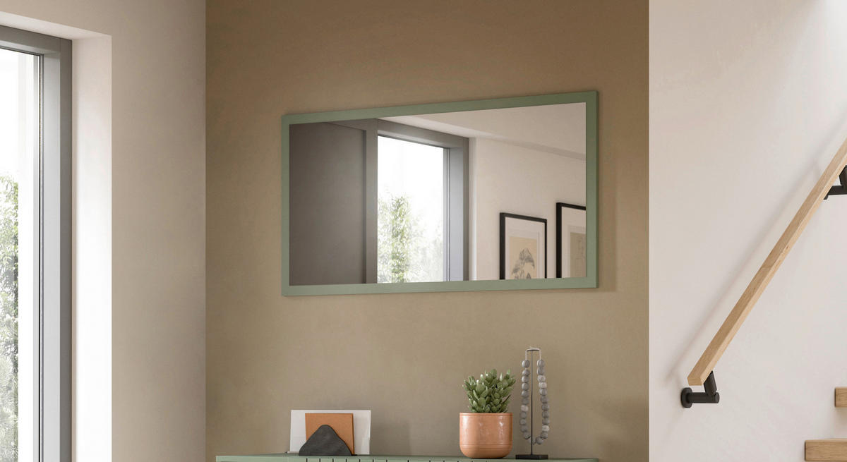 SPIEGEL 106/55/2 cm    in rechteckig  - Graugrün, Design, Glas/Holzwerkstoff (106/55/2cm) - MID.YOU