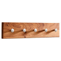 GARDEROBENLEISTE  in Wildeiche massiv Eichefarben  - Eichefarben, Natur, Holz/Metall (50/10/3,5cm) - Linea Natura