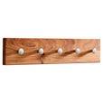 GARDEROBENLEISTE  in Wildeiche massiv Eichefarben  - Eichefarben, Natur, Holz/Metall (50/10/3,5cm) - Linea Natura