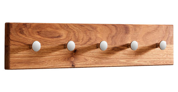 GARDEROBENLEISTE  in Wildeiche massiv Eichefarben  - Eichefarben, Natur, Holz/Metall (50/10/3,5cm) - Linea Natura