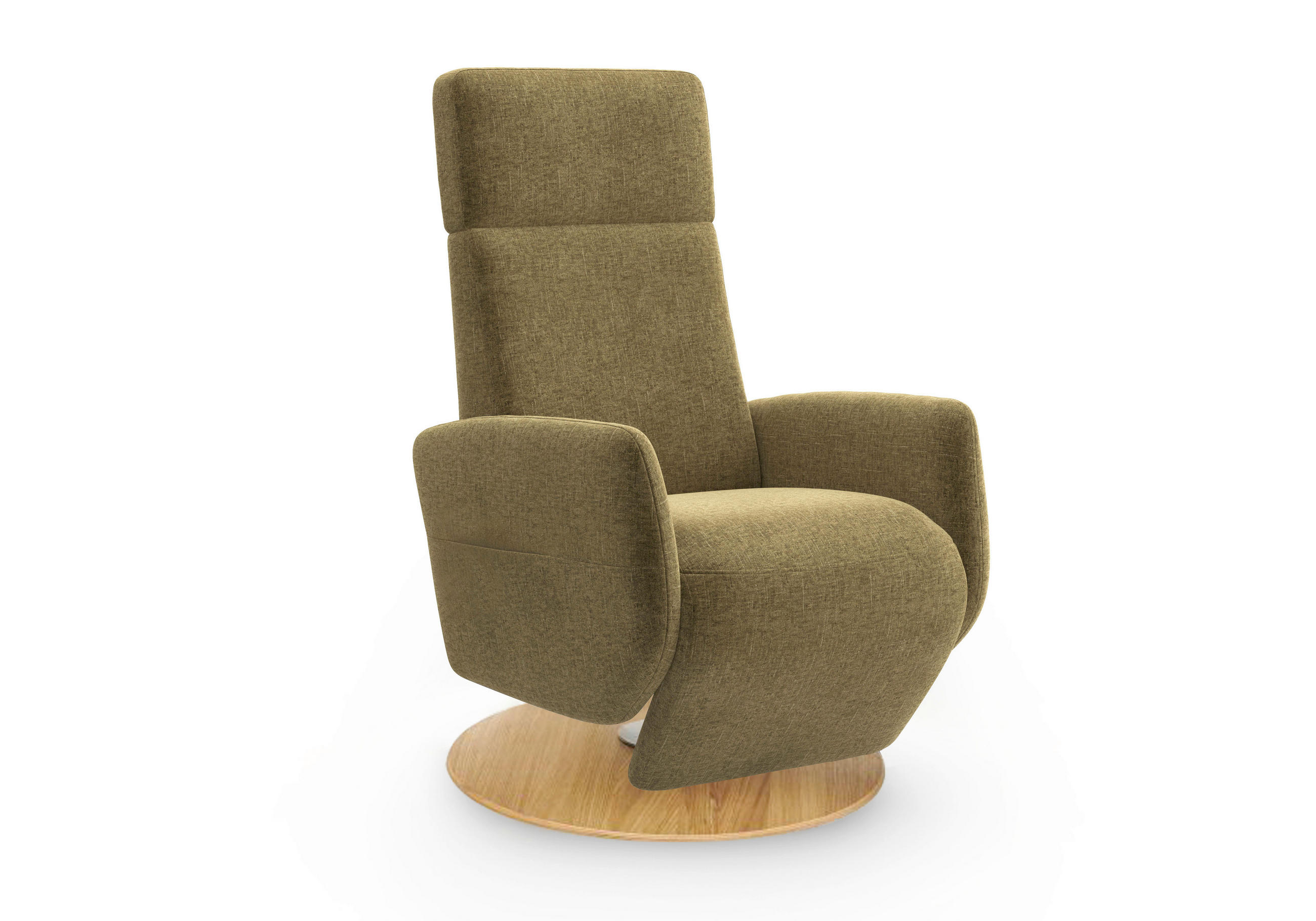 RELAXSESSEL Flachgewebe    - Eichefarben/Olivgrün, KONVENTIONELL, Holz/Textil (71/110/82cm) - Sit & More