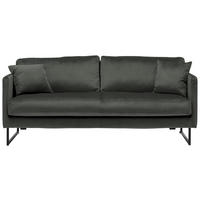2,5-SITZER in Samt Dunkelgrau  - Dunkelgrau/Schwarz, Design, Textil/Metall (180/78/84cm) - Carryhome