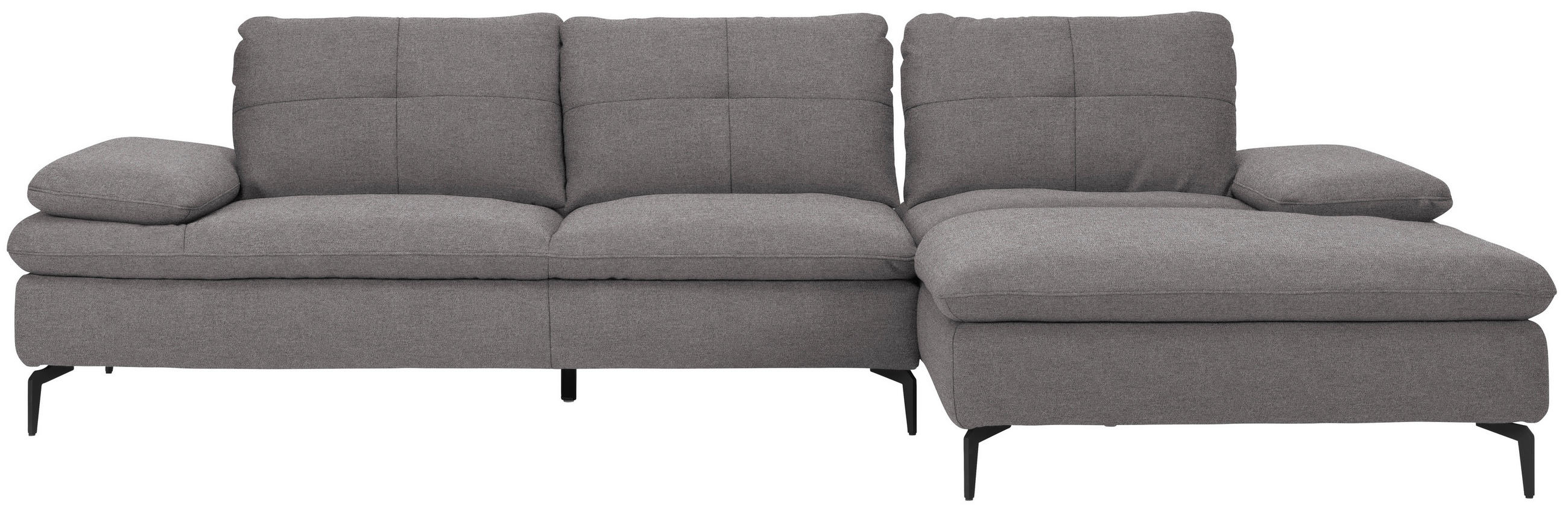 ECKSOFA in Webstoff Anthrazit  - Anthrazit/Schwarz, Design, Textil/Metall (301/179cm) - Chilliano