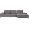 ECKSOFA in Webstoff Anthrazit  - Anthrazit/Schwarz, Design, Textil/Metall (301/179cm) - Chilliano