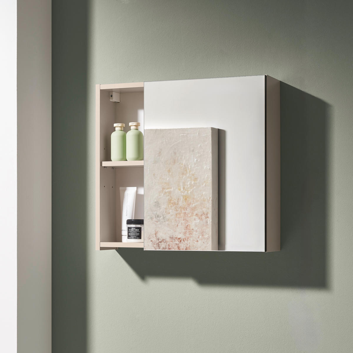 SPIEGELSCHRANK 60/56/17 cm  - Kaschmir, Trend, Glas/Holzwerkstoff (60/56/17cm) - MID.YOU