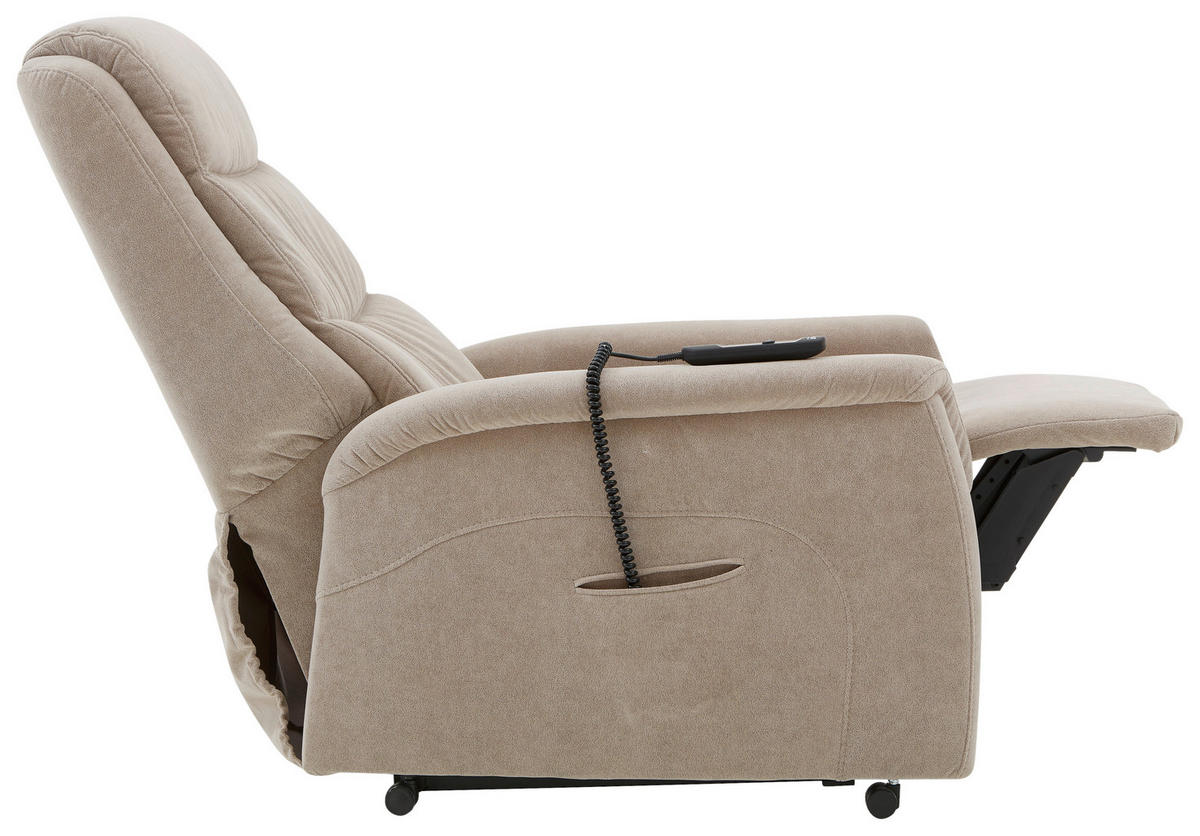 FERNSEHSESSEL in Mikrofaser Beige  - Beige/Schwarz, KONVENTIONELL, Kunststoff/Textil (70/105/88cm) - Valdera