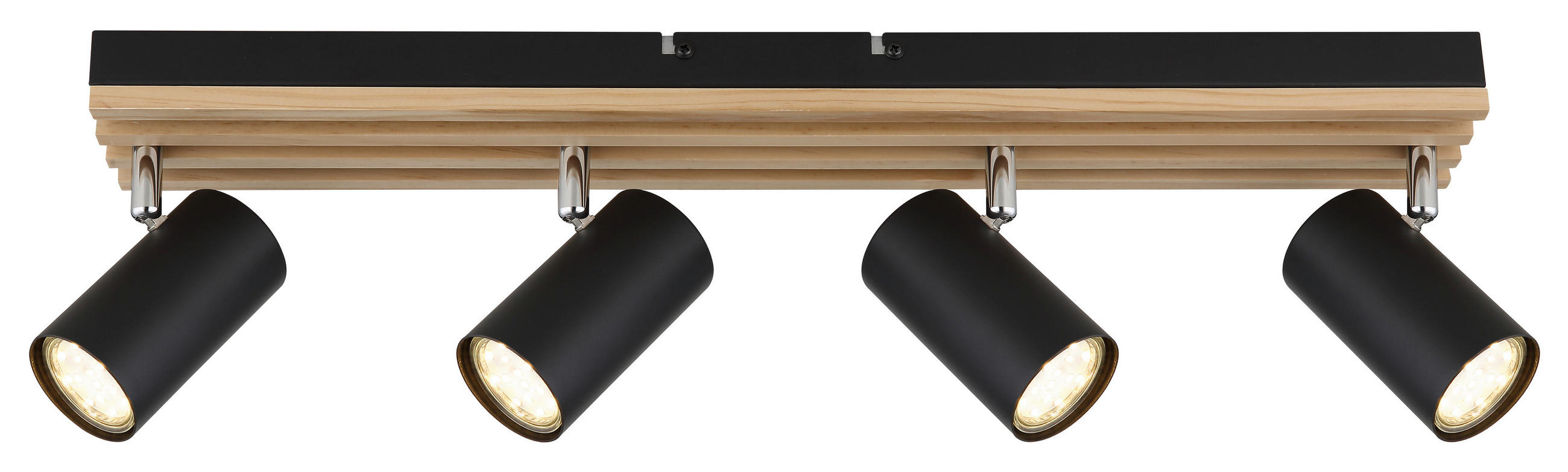 STRAHLER 56/8/12,5 cm  - Schwarz/Pinienfarben, Design, Holz/Metall (56/8/12,5cm) - Novel