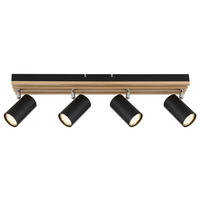 STRAHLER 56/8/12,5 cm  - Schwarz/Pinienfarben, Design, Holz/Metall (56/8/12,5cm) - Novel
