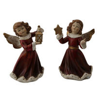 DEKORATIONSÄNGEL  - röd, Lifestyle, keramik (12,4/19,4/11,2cm) - X-Mas