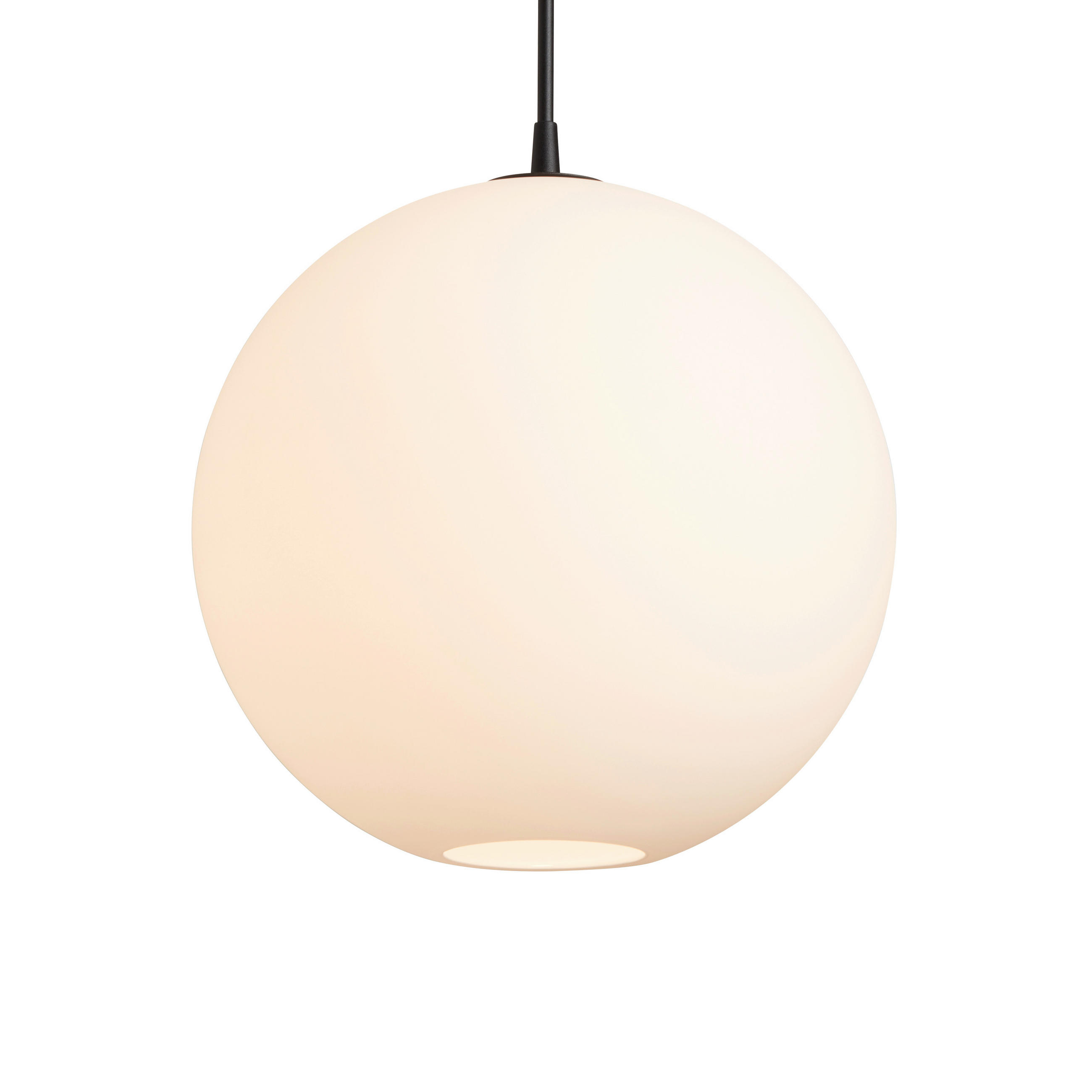 HÄNGELEUCHTE 40/39,4 cm  - Opal/Schwarz, KONVENTIONELL, Glas/Metall (40/39,4cm) - Belid