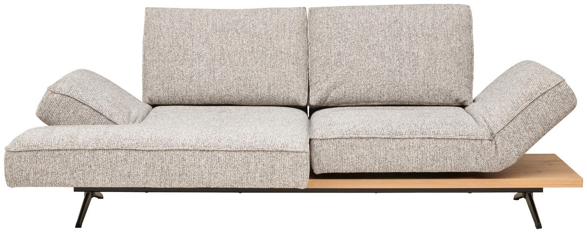 ECKSOFA in Chenille Beige  - Beige/Schwarz, Design, Holz/Textil (132/240cm) - Koinor
