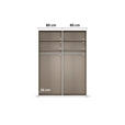 SCHWEBETÜRENSCHRANK 162/223/68 cm 2-türig Weiß  - Alufarben/Weiß, Basics, Glas/Holzwerkstoff (162/223/68cm) - Novel