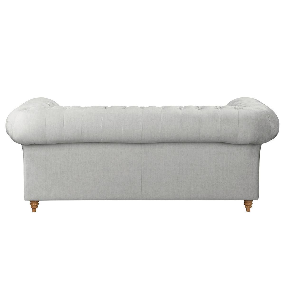 2-SITZER-SOFA Mikrofaser Hellgrau  - Hellgrau/Braun, Design, Holz/Textil (190/75/91cm) - P & B