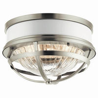 DECKENLEUCHTE Elstead Tollis 30.5/19.9 cm   - Weiß/Nickelfarben, KONVENTIONELL, Glas/Metall (30.5/19.9cm) - Elstead Lighting