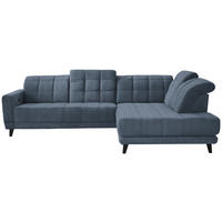 ECKSOFA in Webstoff Blau  302/216 cm  - Blau/Schwarz, Design, Holz/Textil (302/216cm) - Xora